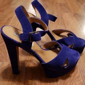 Steve Madden Blue Suede Heels